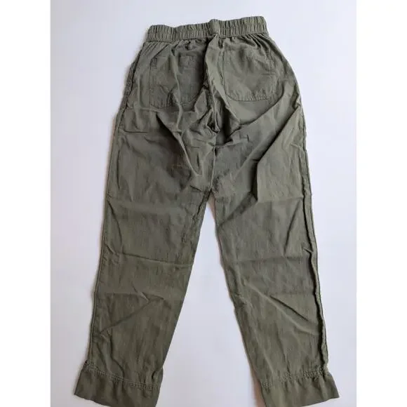 PACT Organic Cotton Hemp Pull On Khaki Green Cropped Pant Size XS Nature Outdoor - Picture 7 of 11